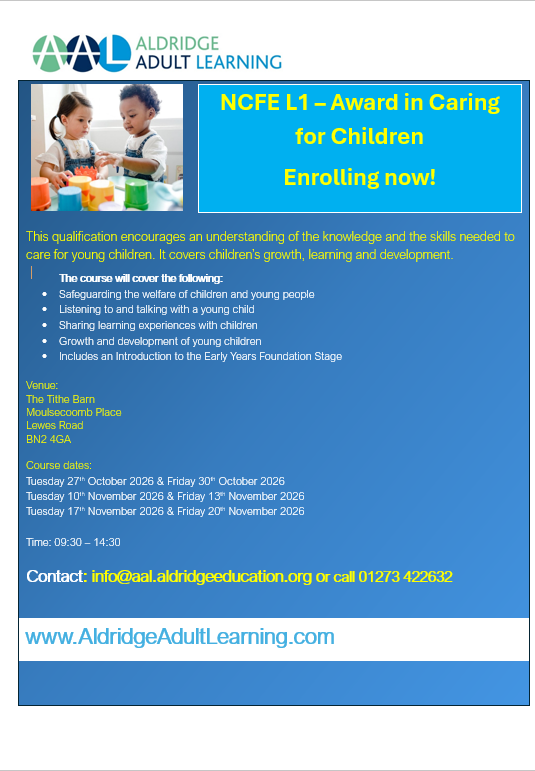 Flyer - L1 Award Caring for Children